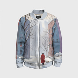 Детский бомбер Прогулка зима
