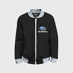 Бомбер детский Subaru logo auto, цвет: 3D-серый