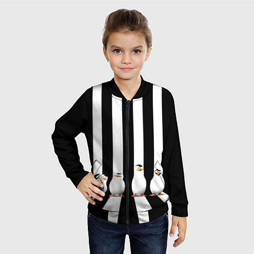 Детский бомбер Четыре пингвина / 3D-Черный – фото 4