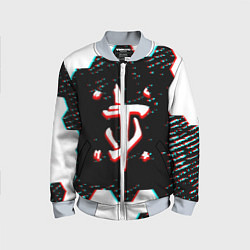 Бомбер детский Doom hexagon glitch color, цвет: 3D-серый