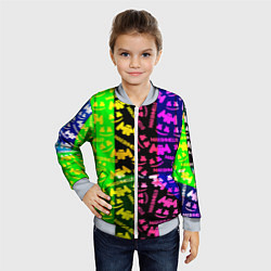 Бомбер детский Marshmello pattern neon steel, цвет: 3D-серый — фото 2