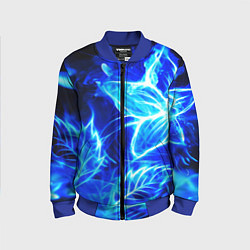 Детский бомбер Огненный синий цветок