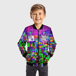 Бомбер детский Vice city glitch game, цвет: 3D-черный — фото 2