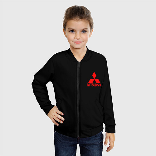Детский бомбер Mitsubishi logo / 3D-Черный – фото 4