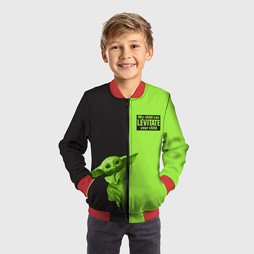 Детский бомбер Child Grogu / 3D-Красный – фото 3