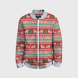 Детский бомбер Deer christmas pattern
