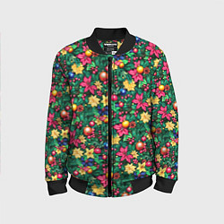 Детский бомбер Ёлочные шары и остролистный падуб