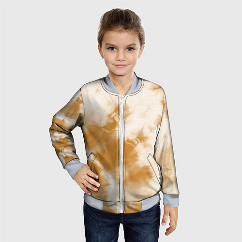 Детский бомбер Коричневый тай дай / 3D-Серый – фото 4