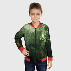 Бомбер детский Зеленый камуфляж с эффектом старины, цвет: 3D-красный — фото 2