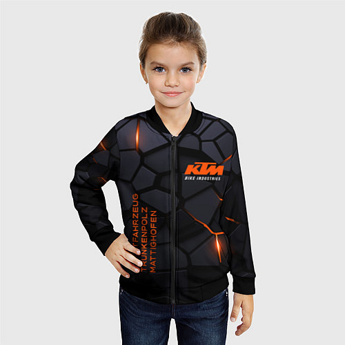 Детский бомбер KTM - плиты с эффектом свечения / 3D-Черный – фото 4
