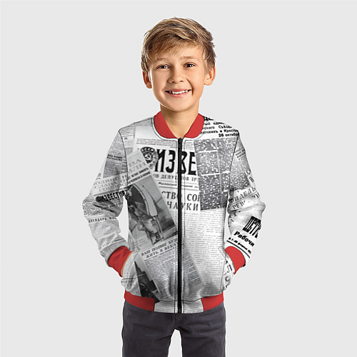 Детский бомбер Izvestiya / 3D-Красный – фото 3