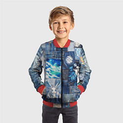 Бомбер детский Микс аниме и пэчворк, цвет: 3D-красный — фото 2