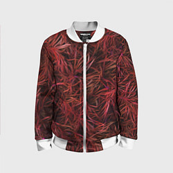 Детский бомбер Красная трава на чёрном фоне