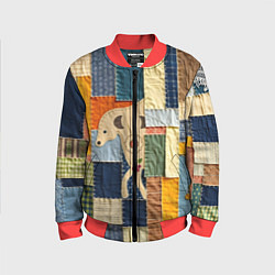 Детский бомбер Пэчворк с собакой