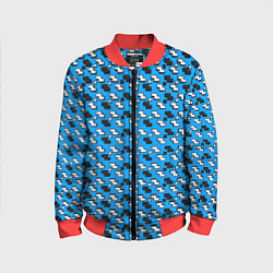Детский бомбер Чёрно-белые фигуры на синем фоне