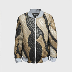 Детский бомбер В коже рептилии