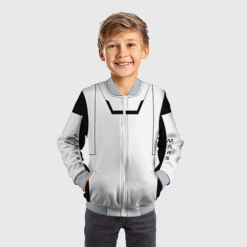 Детский бомбер Скафандр space / 3D-Серый – фото 3