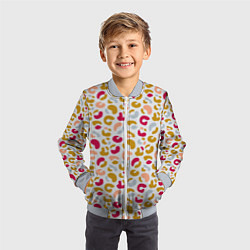 Бомбер детский Разноцветный леопардовый узор, цвет: 3D-серый — фото 2