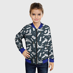 Бомбер детский Гарри Поттер - паттерн c Буклей и письмом, цвет: 3D-синий — фото 2