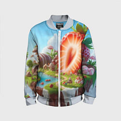 Детский бомбер Клубничная планета - нейроарт фантазия