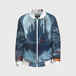 Детский бомбер Замок Дракулы и неоновые грибы - нейроарт фантазия