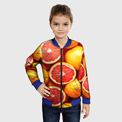 Бомбер детский Грейпфруты, цвет: 3D-синий — фото 2