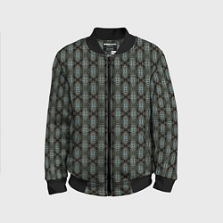 Детский бомбер Вертикальный геометрический узор на черном