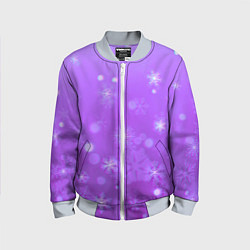 Бомбер детский Резные снежинки глитч, цвет: 3D-серый