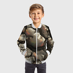 Бомбер детский Жидкая субстанция светло-коричневая, цвет: 3D-белый — фото 2