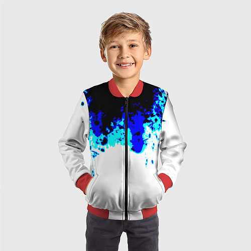 Детский бомбер Синяя кровь андроида / 3D-Красный – фото 3