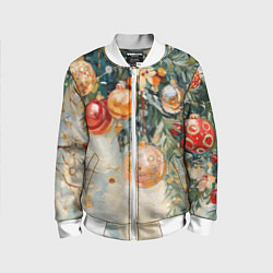 Детский бомбер Большие и маленькие новогодние шары