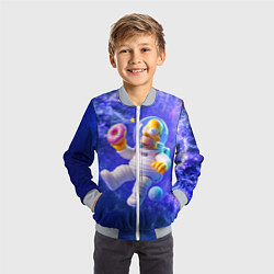 Бомбер детский Homer Simpson is a brave astronaut, цвет: 3D-серый — фото 2