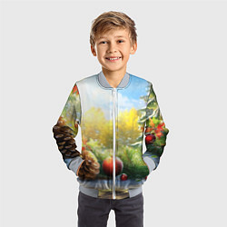 Бомбер детский Солнечный новый год, цвет: 3D-серый — фото 2