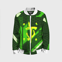 Детский бомбер Doom geometry green