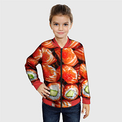 Бомбер детский Филадельфия с красной икрой, цвет: 3D-красный — фото 2