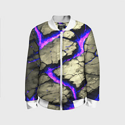 Детский бомбер Треснувший камень фиолетовый
