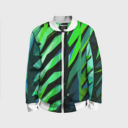 Детский бомбер Чёрно-зелёная абстракция
