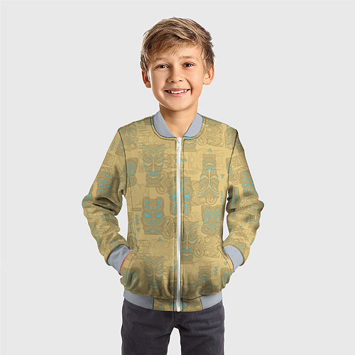 Детский бомбер Маски Тики / 3D-Серый – фото 3
