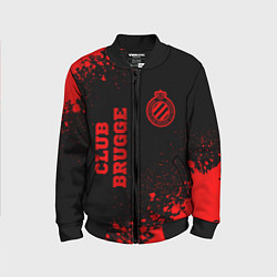 Бомбер детский Club Brugge - red gradient вертикально, цвет: 3D-черный
