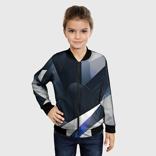 Детский бомбер Абстракция город следующего века / 3D-Черный – фото 4