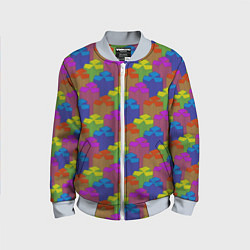 Детский бомбер Изометрический узор из разноцветных блоков