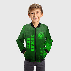 Бомбер детский Club Brugge - green gradient вертикально, цвет: 3D-черный — фото 2
