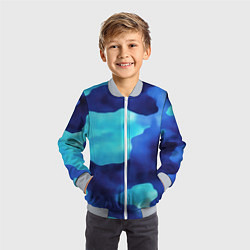 Бомбер детский Камуфляж в синих оттенках, цвет: 3D-серый — фото 2