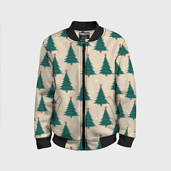 Бомбер детский Новогодняя ель, цвет: 3D-черный