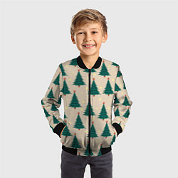 Бомбер детский Новогодняя ель, цвет: 3D-черный — фото 2