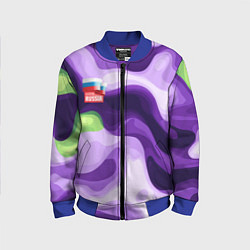 Детский бомбер Фиолетовый камуфляж Россия