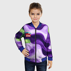 Бомбер детский Фиолетовый камуфляж Россия, цвет: 3D-синий — фото 2