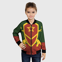 Бомбер детский Мотострелковые войска: герб со щитом, цвет: 3D-черный — фото 2