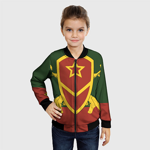 Детский бомбер Мотострелковые войска: герб со щитом / 3D-Черный – фото 4