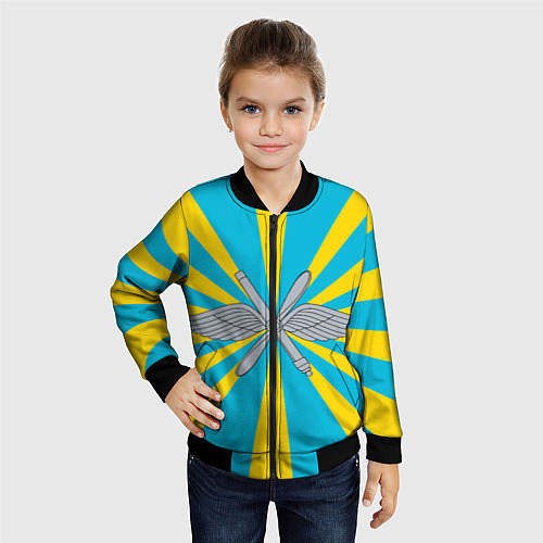 Детский бомбер Военно-воздушные силы / 3D-Черный – фото 4